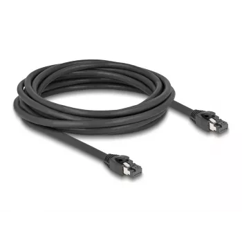 Delock tinklo kabelis - RJ-45 (M) - RJ-45 (M) - 5,0 m - 7,5 mm - S/FTP - CAT 8.1 - halogeno neturintis, su apsauga nuo užkliuvimo - iki 40 Gbps duomenų perdavimo sparta - juoda (80236)