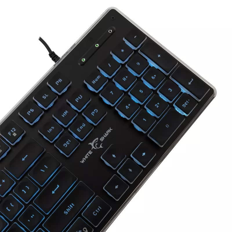 Mechaninė žaidimų klaviatūra White Shark Tachi Black, US išdėstymas, RGB foninis apšvietimas