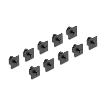 DeLOCK RJ10 Dust Cover Jack Grip 10 vnt. Juodi