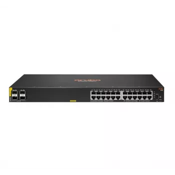 HPE Aruba Networking CX 6100 24G Class4 PoE 4SFP+ 370W valdomas L3 gigabitinis eterneto (10/100/1000) maitinimas per Ethernet (PoE) 1U juodas