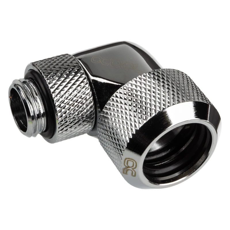 Alphacool 17394 90° jungtis 16 mm kietam vamzdeliui chromuota