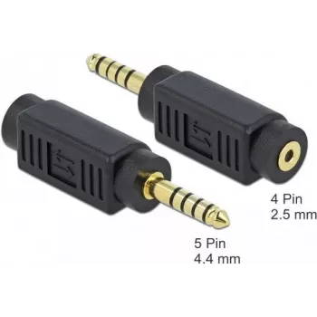 Lyties keitiklis DeLOCK 65996 4.4 mm 5 kontaktų 2.5 mm 4 kontaktų juodas