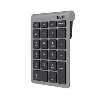 Numeric klaviatūra TRUST Xalas 22 klavišų belaidė RF žirklinis jungiklis nešiojamam/PC, sidabrinė, 94 g