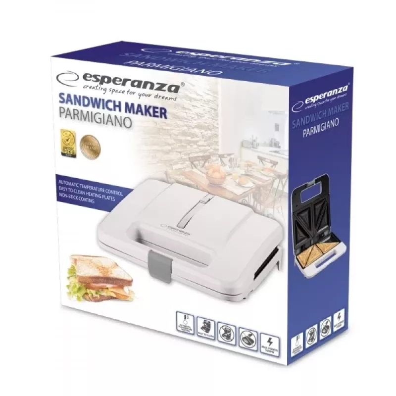 Sumuštinių keptuvė Esperanza EKT010W, 1000 W, balta