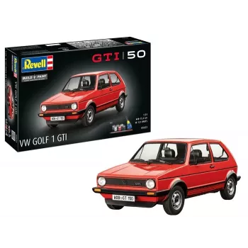 Plastikinis modelinis automobilis REVELL VW Golf1 GTI 50 metų 1:24 mastelis