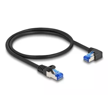 Tinklo kabelis DeLOCK RJ45 Cat.6A S/FTP 0,5 m Juodas