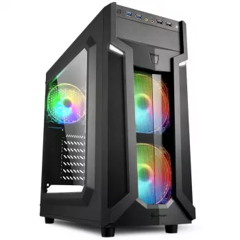 PC korpusas Sharkoon VG6-W RGB Midi Tower Juodas