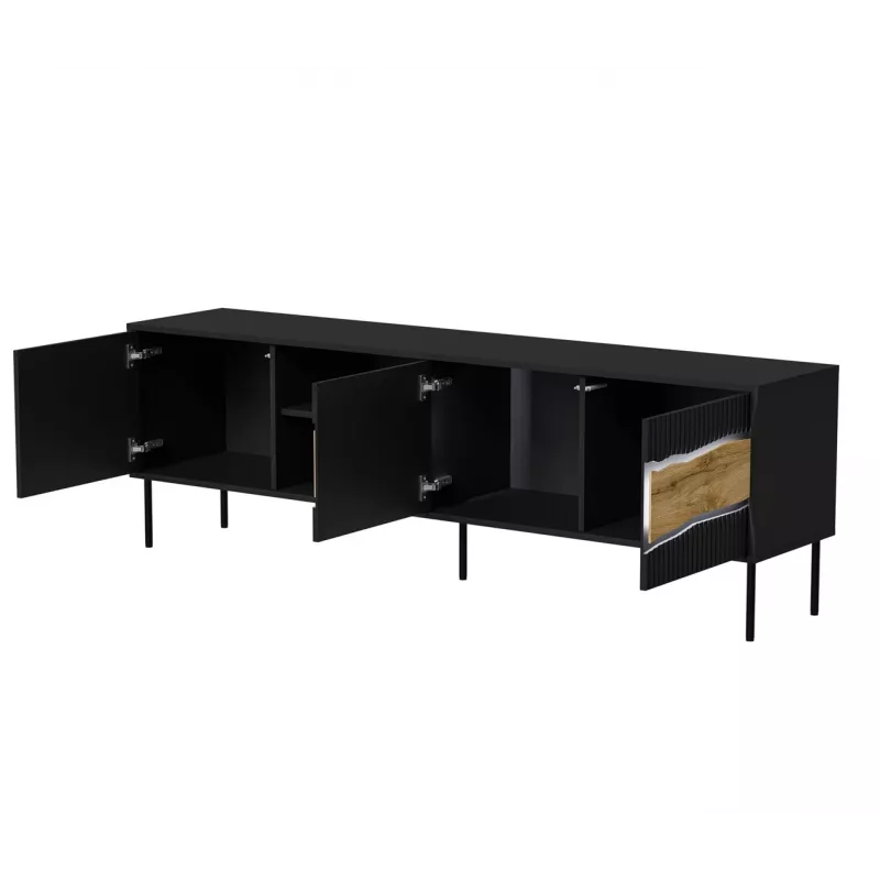 Spintelė televizoriui cama meble INSERTO 3D1W 190x40x62 cm juoda su LED
