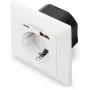 DIGITUS DA-70615 - Steckdosenauslass - 2P+E - Typ F, USB, USB Type C - mit Verschluss - 1 Steckdose, 2 USB-Anschlüsse - 2.8 A - weiß, RAL 9003