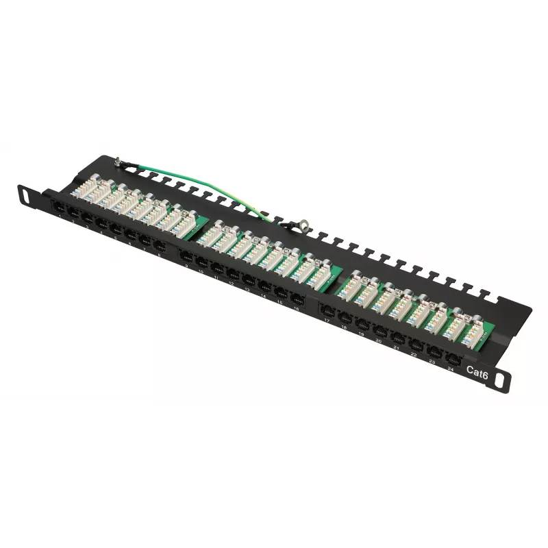 Patch Panel Extralink CAT6 UTP 0,5U 24 prievadai