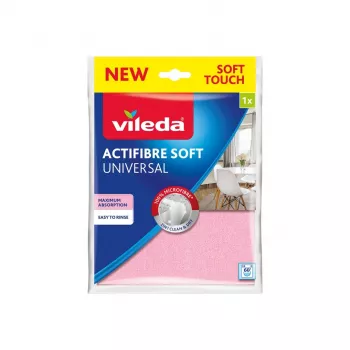 Valymo šluostė VILEDA Actifibre Soft 171805 — mikropluošto, labai sugerianti, skalbiama iki 60°C, 1 vnt.