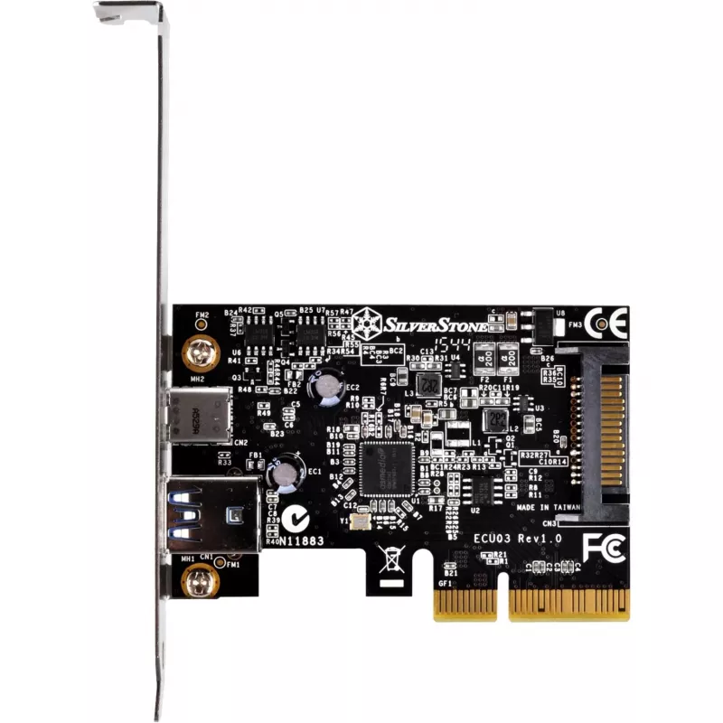 SilverStone ECU03 USB adapter PCIe 2.0 x2 Low Profile USB-C 3.1 x1 + USB-C x1 (SST-ECU03)
