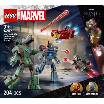Konstrukcinis žaislas LEGO Marvel Super Heroes Geležinis žmogus ir Kariauninkas 76320, 204 detalės, 2 minifigūrėlės, 100 mm aukštis