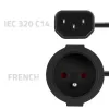 Maitinimo adapteris QOLTEC IEC 320 C14 į kištuką French, 0,15 m laidas