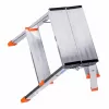 Sulenkiamos kopėčios Krause Treppy Silver 130020 – aliuminis, 2 laipteliai, 150 kg talpa, sulankstytos 55×20 cm, svoris 2 kg
