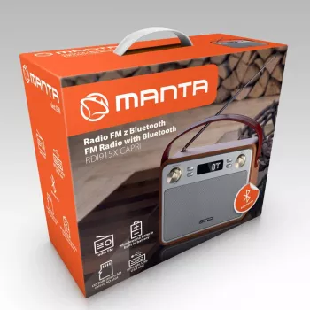Automagnetola MANTA RDI915X – FM imtuvas su Bluetooth 2.1, USB, microSD, 1200 mAh baterija, 10 W išvestimi