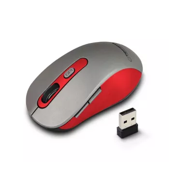 Belaidė optinė pelė ESPERANZA EM131R 2.4 GHz, 1600 DPI, ambidekstrinė, nano USB imtuvas, 6 mygtukai, pilka