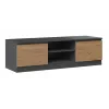 TV stovas Top e Shop RTV 120 ANTR/ARTIS — 1200×400×360 mm, antracito spalvos viršus ir rėmas, medžio drožlių plokštė, 2 lentynos