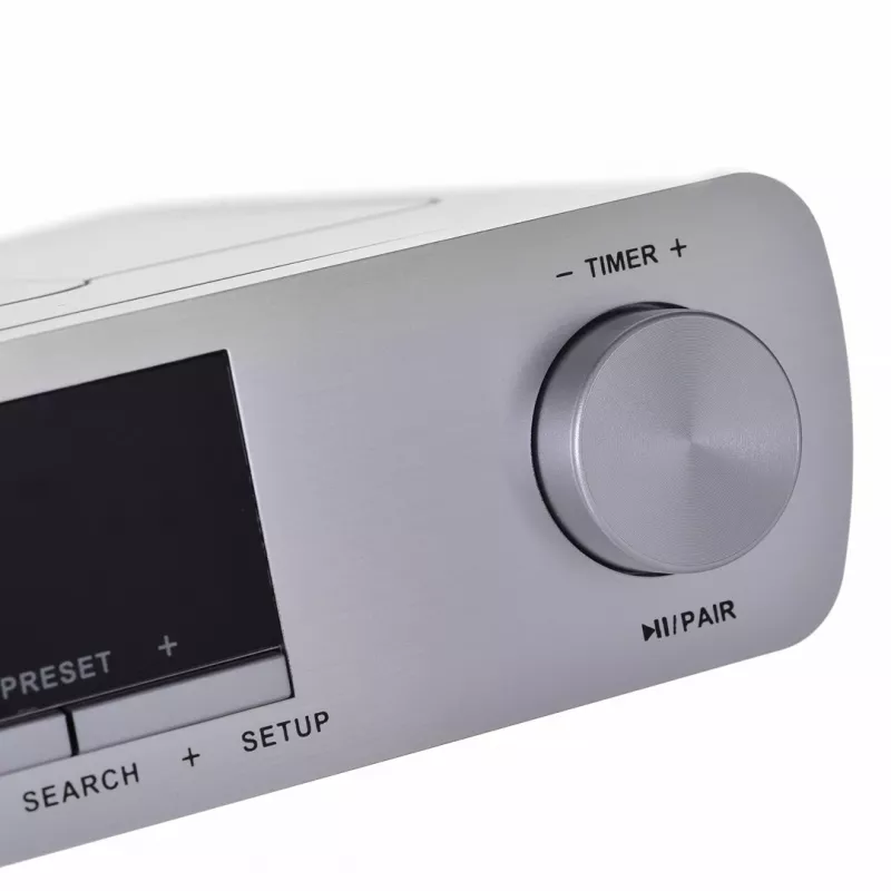 Virtuvinis radijas BLAUPUNKT KR14BT su Bluetooth, FM, LED ekranu, 2x0,8W, maitinimas tinklu/baterijomis, pilka