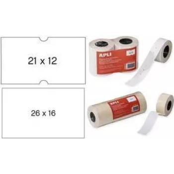 Agipa 100911 lipdukai stačiakampiai nuimami balti 21 x 12 mm – 1000 vnt./ritinyje