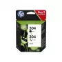 HP 304 2 rinkinys Juoda/Trispalvė Originalios HP kasetės
