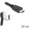 DeLOCK Keystone modulis HDMI kištukas į lizdą 90° kampu 8K 60 Hz 20 cm juoda