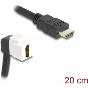 DeLOCK Keystone modulis HDMI kištukas į lizdą 90° kampu 8K 60 Hz 20 cm juoda
