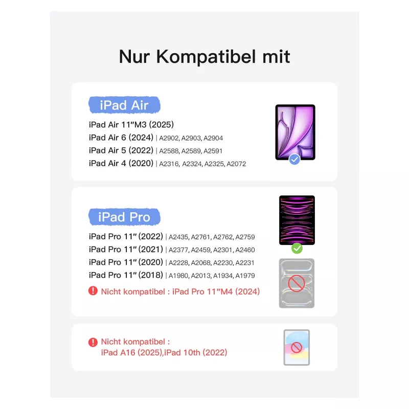 Inateck klaviatūra iPad 11 / iPad Air 4/5Gen.Com. QWERTZ violetinė
