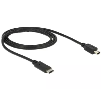 USB kabelis DeLOCK 83603 USB 2.0 1m USB C – Mini-USB B juodas