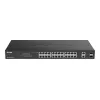 D-Link DGS-1100-26MPV2/E valdomas L2 Gigabit Ethernet komutatorius su PoE, 24 prievadai, juodas
