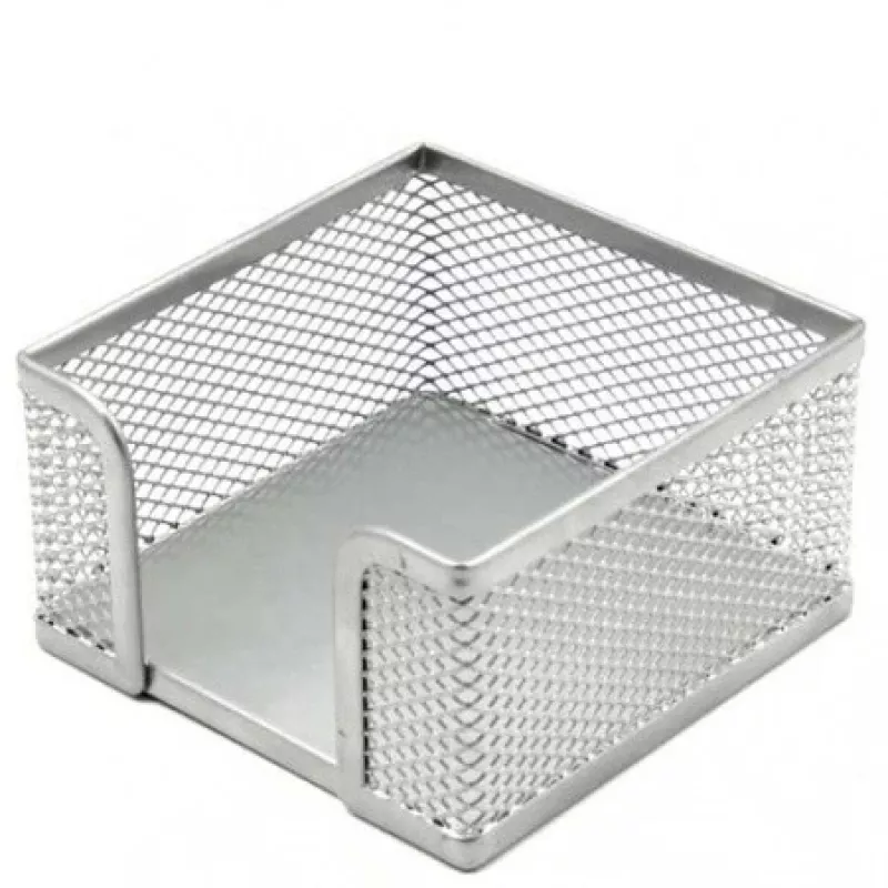 Užrašų dėžutė Forpus, 9,5x9,5 cm, sidabrinė, perforuotas metalas 1005-007