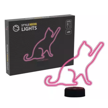 Stalinė dekoratyvinė LED lempa MANTA SNL80PK – katės formos, rožinė, integruotas šviesos diodas
