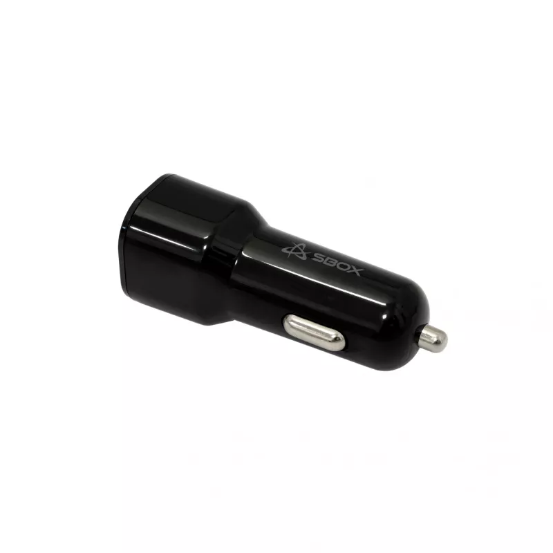 Automobilinis įkroviklis SBOX CC-038 38W Juodas – dviejų USB prievadų maitinimo adapteris transporto priemonei
