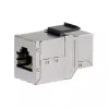 Apsaugotas Cat6 Keystone Inlinis Jungiklis 8 vnt. rinkinys, EQUIP — Plokščios konstrukcijos, RJ-45, 17×35.5×24.4 mm, sidabrinis