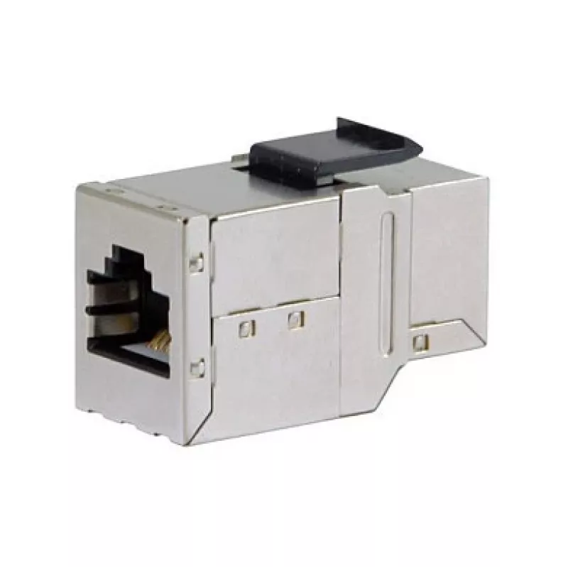 Apsaugotas Cat6 Keystone Inlinis Jungiklis 8 vnt. rinkinys, EQUIP — Plokščios konstrukcijos, RJ-45, 17×35.5×24.4 mm, sidabrinis