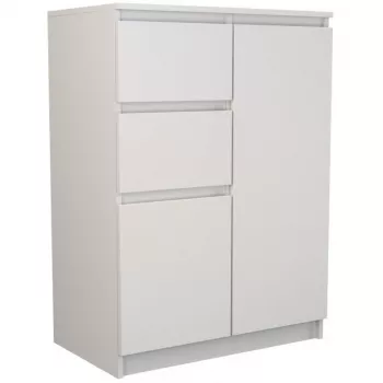 Komoda Top e shop 2D2S BIEL — 2 stalčiai, balta, 700×400×970 mm, medžio drožlių plokštė