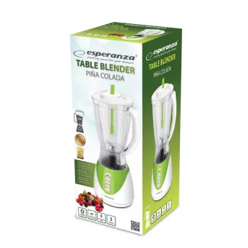 Stalo blenderis ESPERANZA EKM023G Piña Colada Green, 350 W, 1,5 l stiklinė, 3 programos, nerūdijančio plieno peiliai