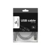 USB 2.0 A tipo kištukas – B tipo kištukas 1,8 m laidas, pilka spalva