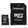 INTENSO 3413460 atminties kortelė Micro SDHC 8GB, klasė 10 su adapteriu