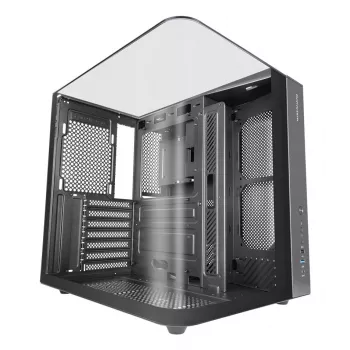 PC Midi Tower korpusas TACENS Mars Gaming MC-INFINIOLITE, juodas, grūdintas stiklas, ATX/Micro-ATX/Mini-ITX, 120 mm ventiliatoriai