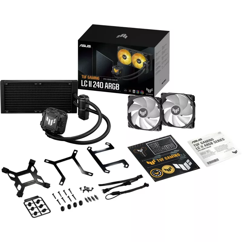 ASUS TUF GAMING LC II 240 ARGB skysčio aušinimo komplektas 12 cm juoda