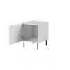 Naktinis staliukų rinkinys Cama Meble HOLE – 2 vnt., 44×40,5×53,5 cm, baltas matinis, MDF/medžio drožlių plokštė, 16 mm rėmas