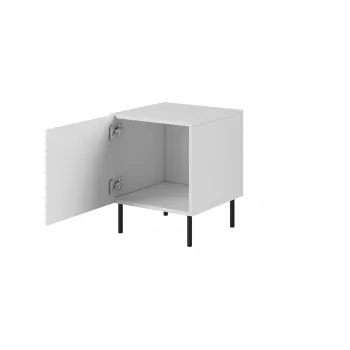 Naktinis staliukų rinkinys Cama Meble HOLE – 2 vnt., 44×40,5×53,5 cm, baltas matinis, MDF/medžio drožlių plokštė, 16 mm rėmas