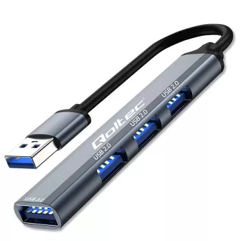 USB šakotuvas QOLTEC 53793 – USB 3.0 įvadas, 3× USB 2.0 prievadai
