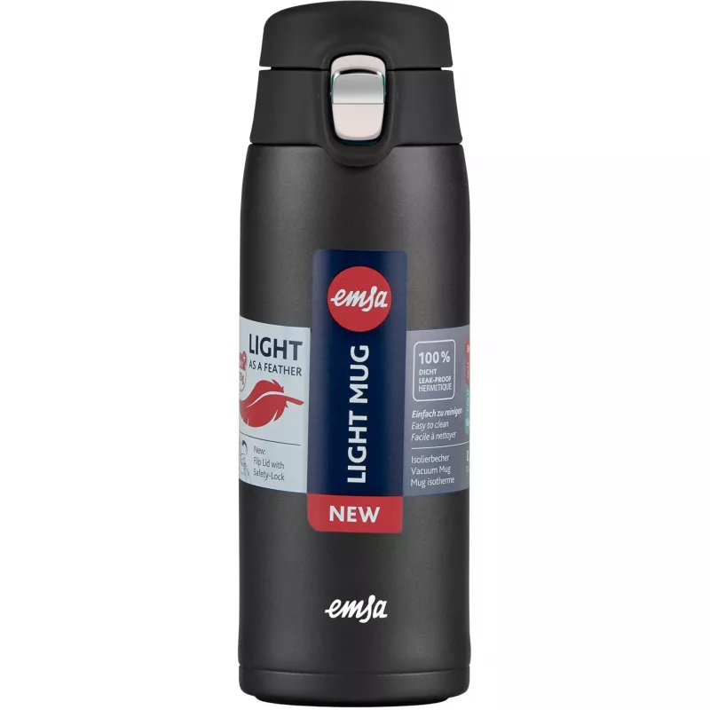 Termopuodukas EMSA N2151700 0.4 L, juodas matinis, atverčiamas dangtelis