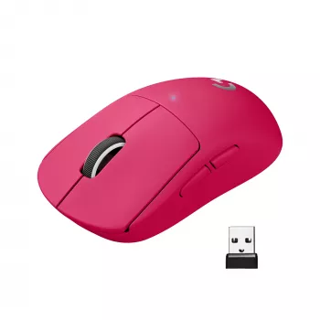 Logitech PRO X SUPERLIGHT belaidė pelė MAGENTA (910-005957)