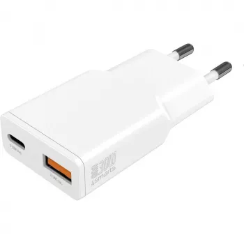 Kroviklis 4smarts PDPlug Duos Slim išmaniesiems telefonams planšetėms balta AC greitas įkrovimas