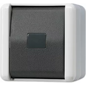 JUNG 831 W 1-polio mygtukinis jungiklis, 250 V AC, 10 A, juoda/balta