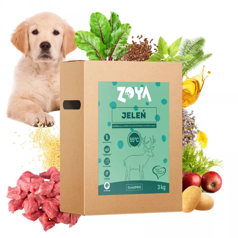 ZOYA ColdPRO Deer 3 kg sausas šunų ėdalas – elniena, ribotų ingredientų formulė suaugusiems šunims