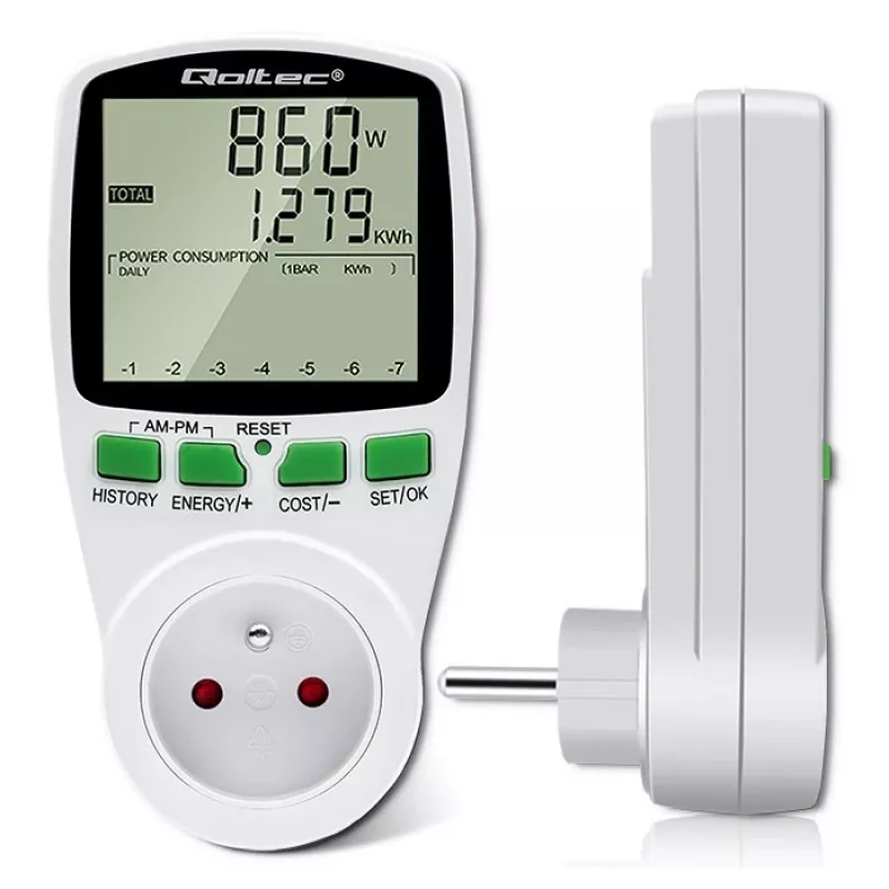 Energijos matuoklis QOLTEC PM0627 3680W su istorija